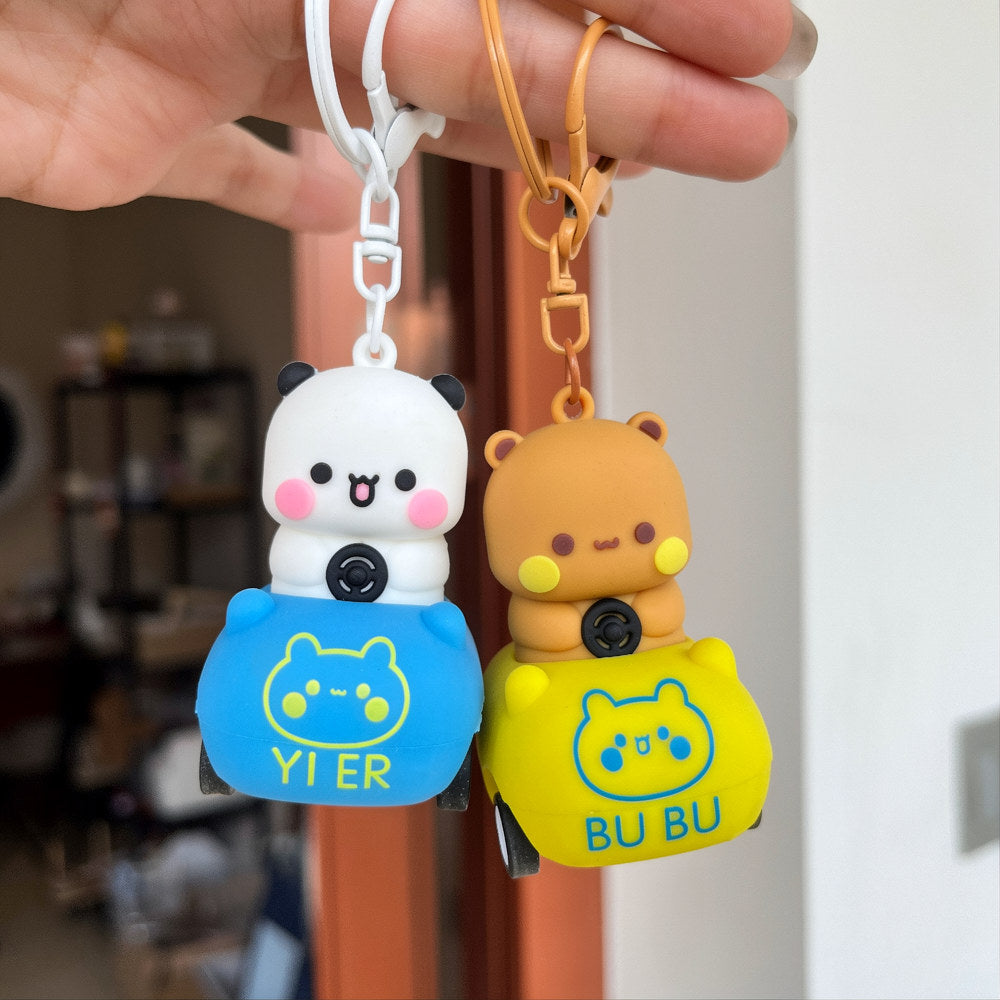 Bubu & Dudu Car Keychain 一二布布小车钥匙扣挂件 🐻🚗✨
