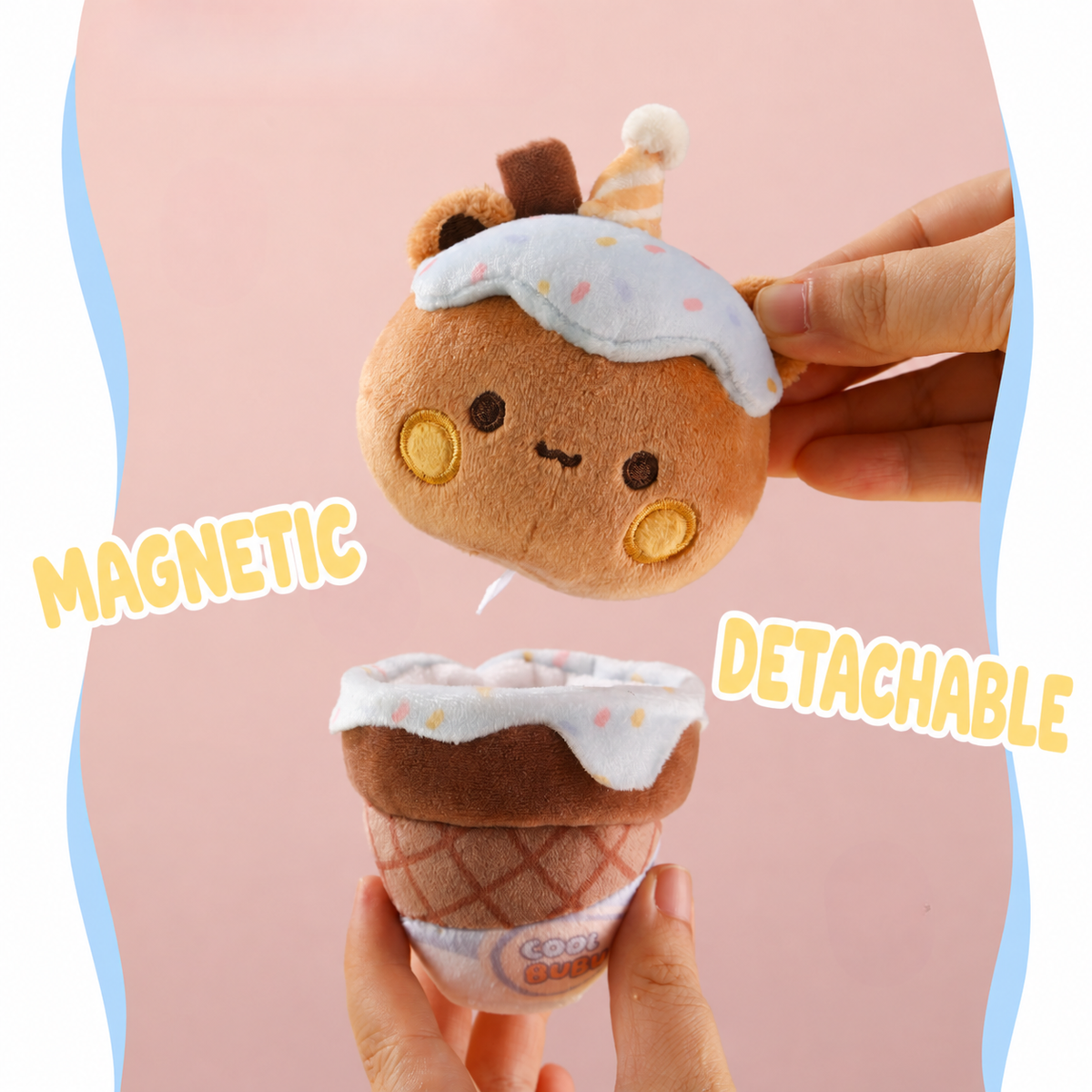 Ice Cream Magnetic Plush Charm 🍦 冰淇淋磁吸毛绒挂件