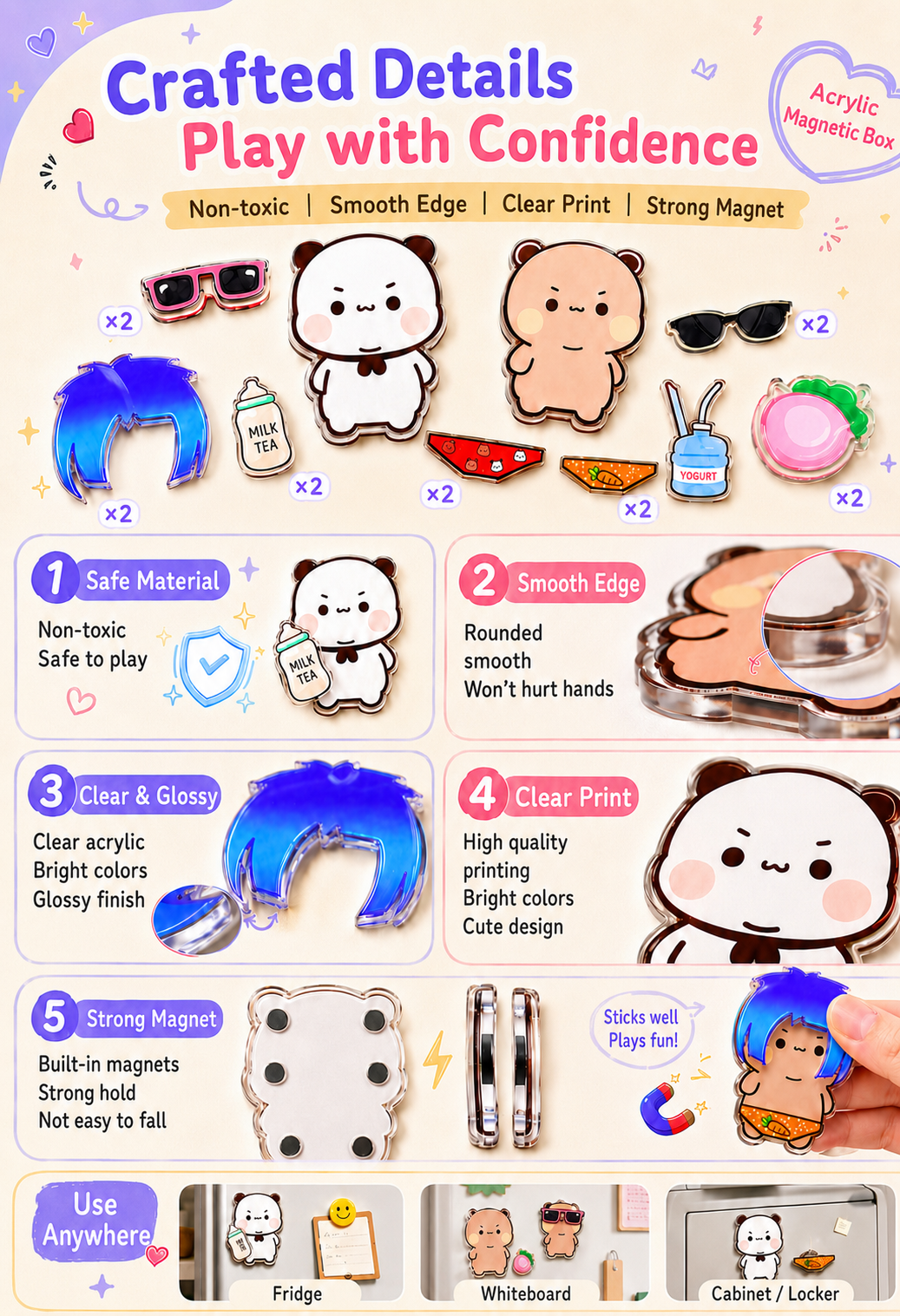 一二布布冰箱贴（系列3）Bubu & Dudu Fridge Magnet (Series 3)🧲