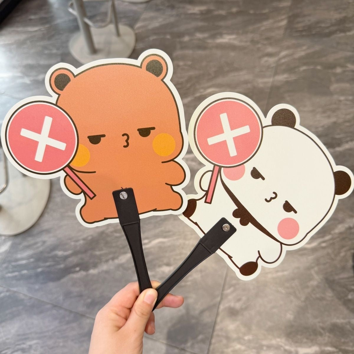 Bubu & Dudu Double-Sided Hand Fan 一二布布 對錯雙面手搖扇🪭