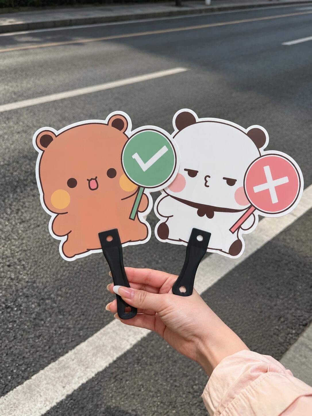 Bubu & Dudu Double-Sided Hand Fan 一二布布 對錯雙面手搖扇🪭
