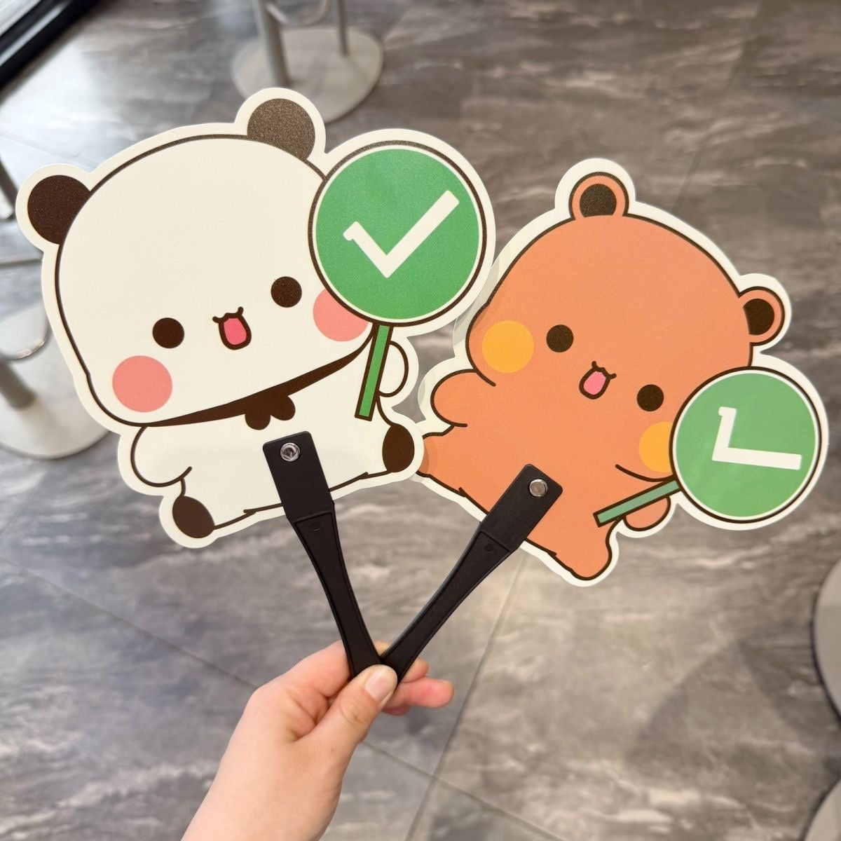 Bubu & Dudu Double-Sided Hand Fan 一二布布 對錯雙面手搖扇🪭