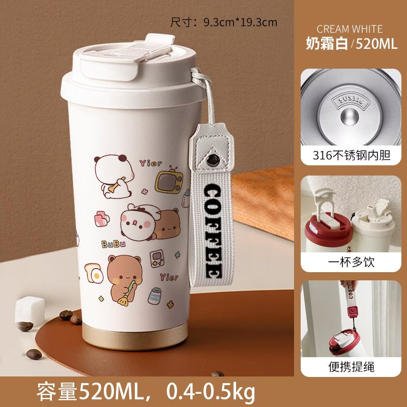 Bubu & Dudu Tumbler 520ML 一二布布大容量双饮保温杯