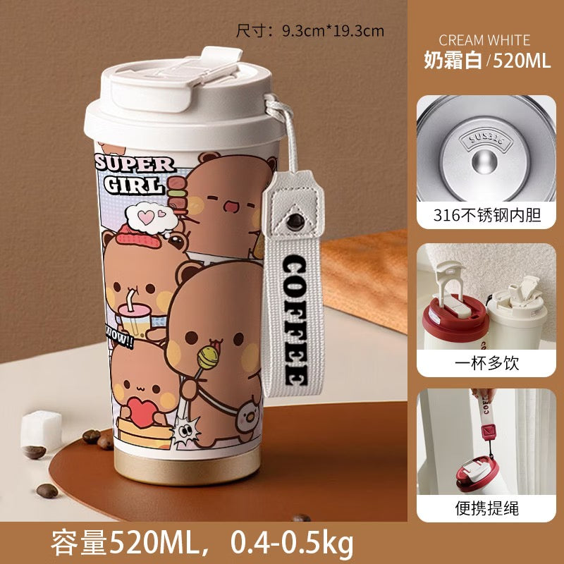 Bubu & Dudu Tumbler 520ML 一二布布大容量双饮保温杯