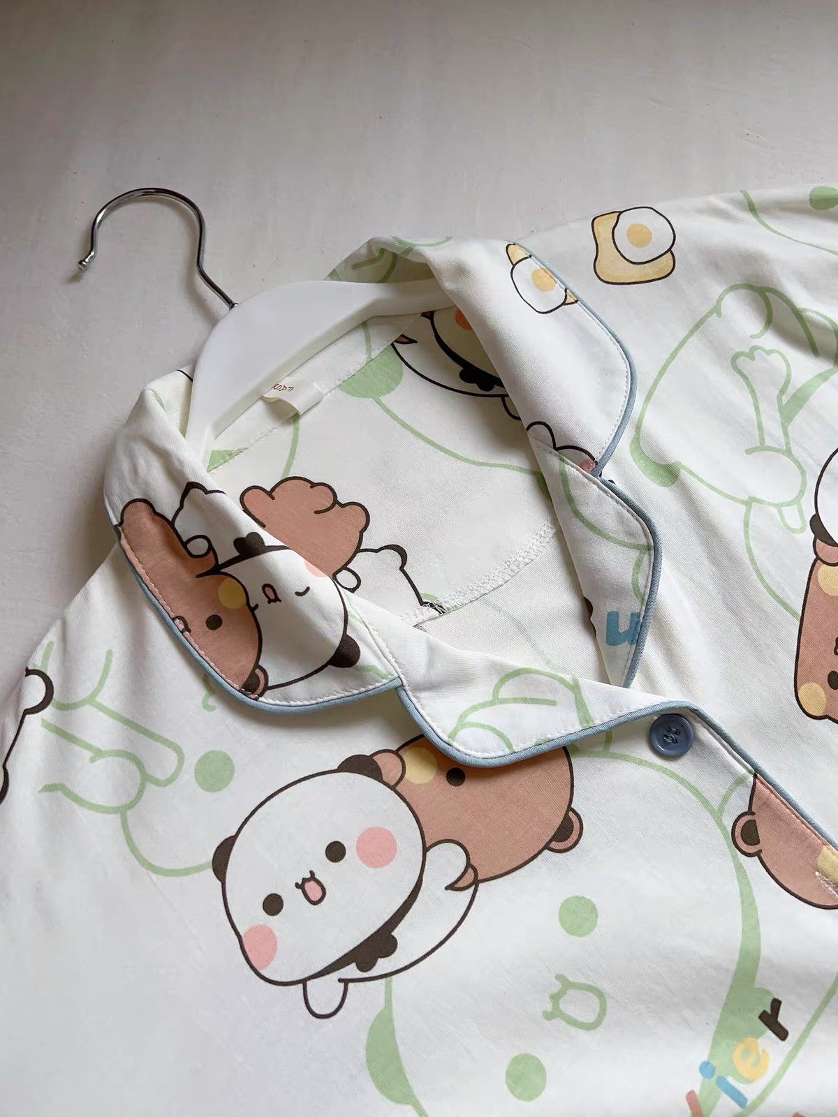 纯棉薄款 长裤+长袖 情侣睡衣 Long Sleeve Long Pants Cotton Pajama Set 🐻💤