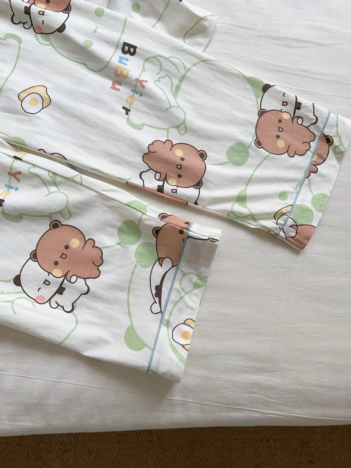 纯棉薄款 长裤+长袖 情侣睡衣 Long Sleeve Long Pants Cotton Pajama Set 🐻💤