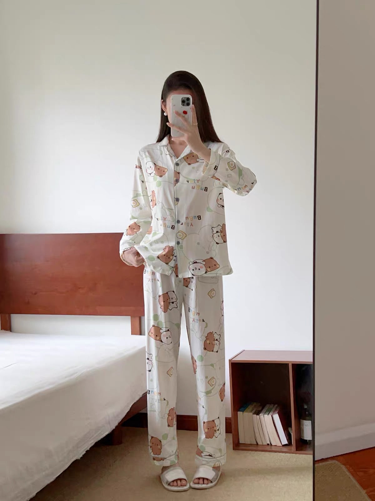 纯棉薄款 长裤+长袖 情侣睡衣 Long Sleeve Long Pants Cotton Pajama Set 🐻💤