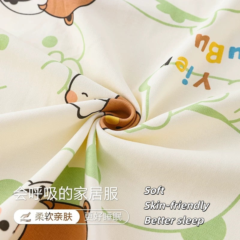 纯棉薄款 长裤+长袖 情侣睡衣 Long Sleeve Long Pants Cotton Pajama Set 🐻💤