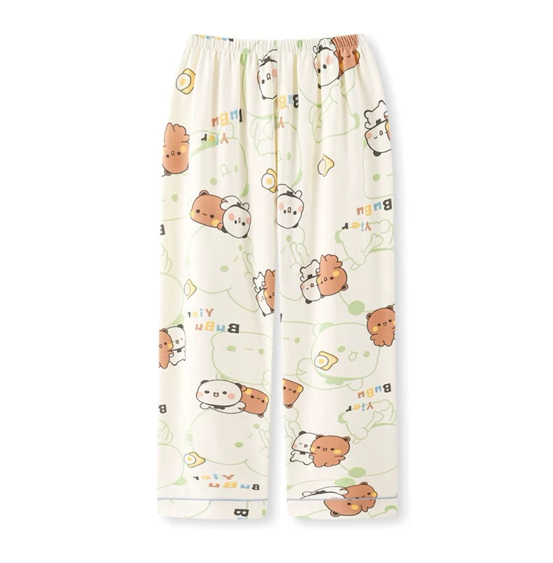 纯棉薄款 长裤+长袖 情侣睡衣 Long Sleeve Long Pants Cotton Pajama Set 🐻💤