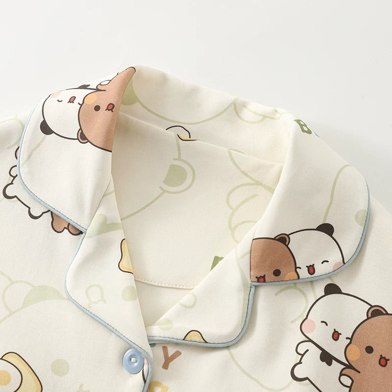 纯棉夏天短袖+短裤睡衣 Summer Cotton Short Sleeve Shorts Pajama Set