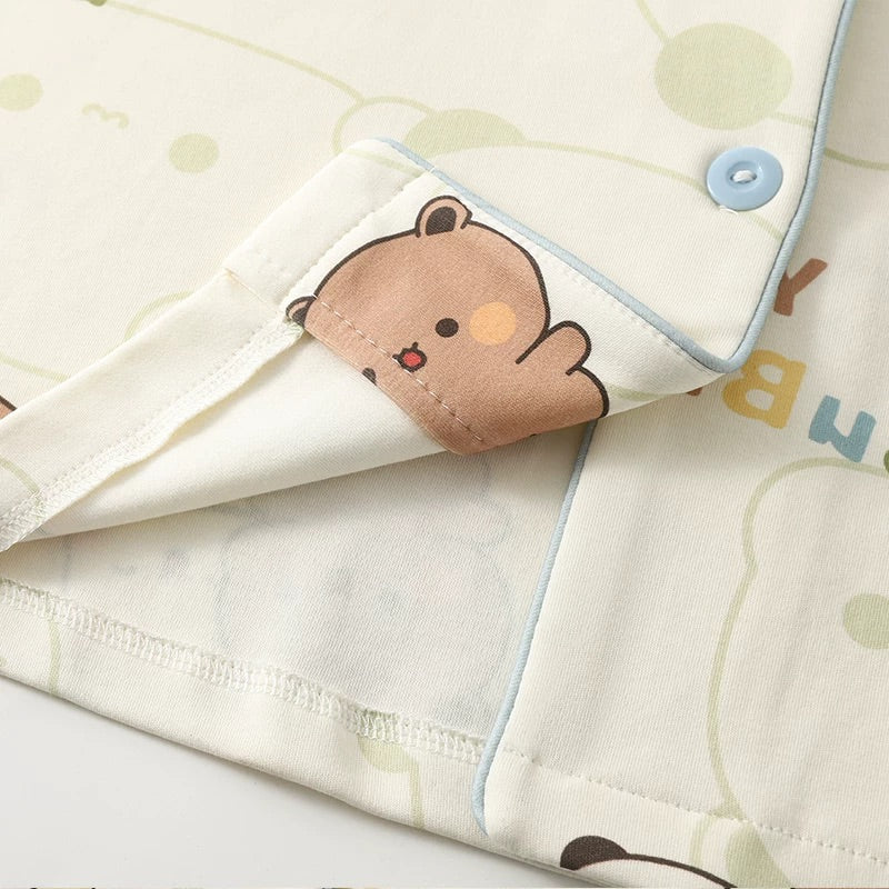纯棉夏天短袖+短裤睡衣 Summer Cotton Short Sleeve Shorts Pajama Set
