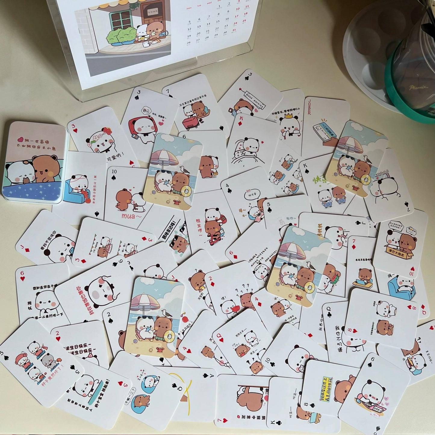 口袋铁盒扑克牌 Pocket Size Tin Box Playing Cards 🃏🐻