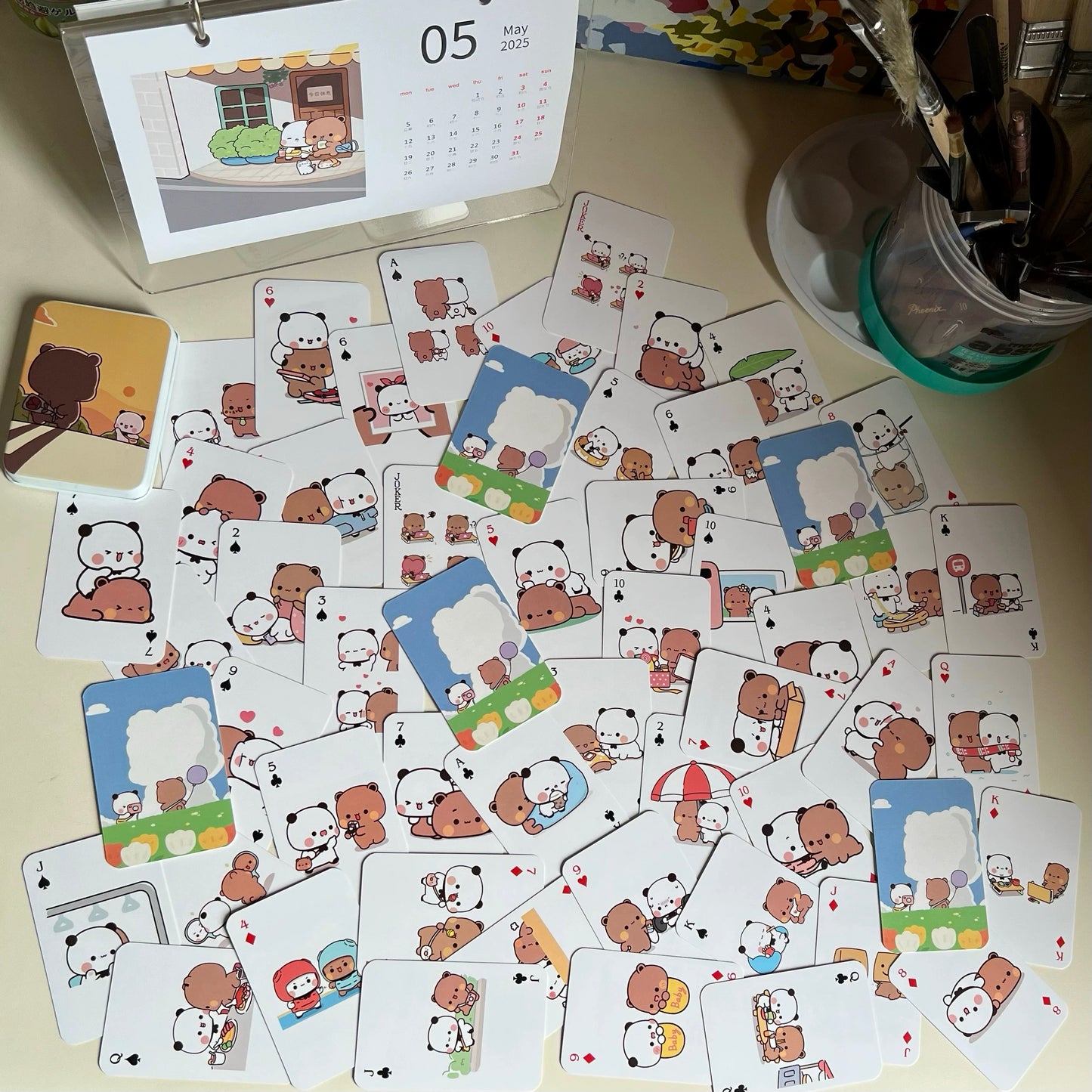 口袋铁盒扑克牌 Pocket Size Tin Box Playing Cards 🃏🐻