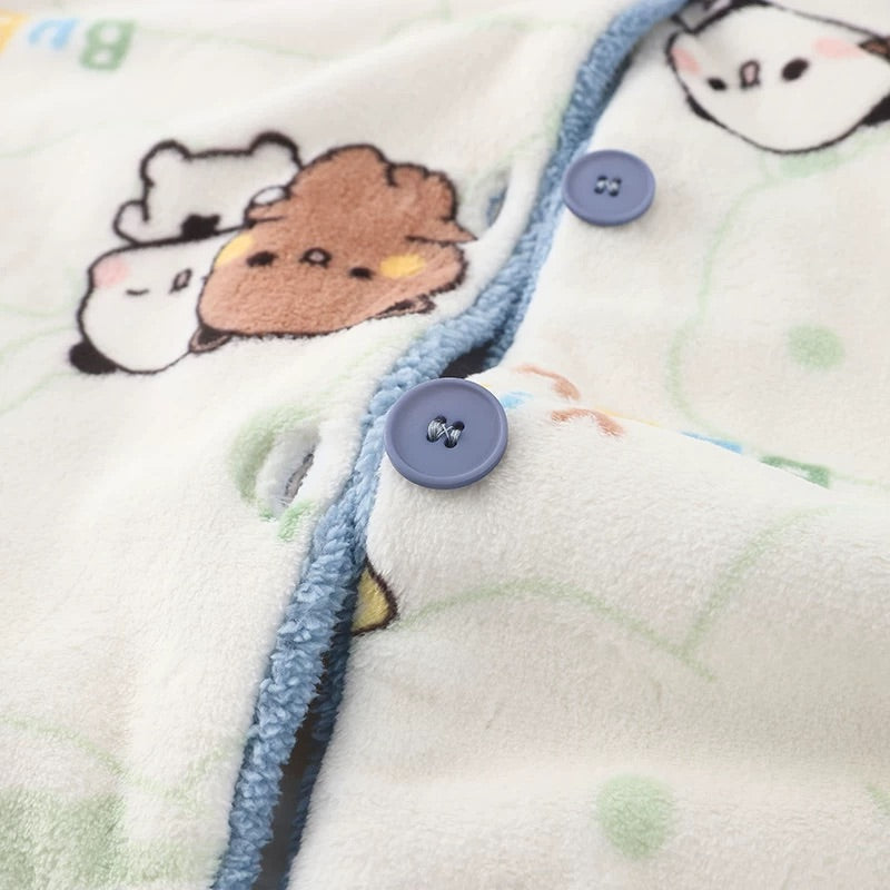 一二布布情侣珊瑚绒加厚睡衣套装 Winter Coral Fleece Pajama Set