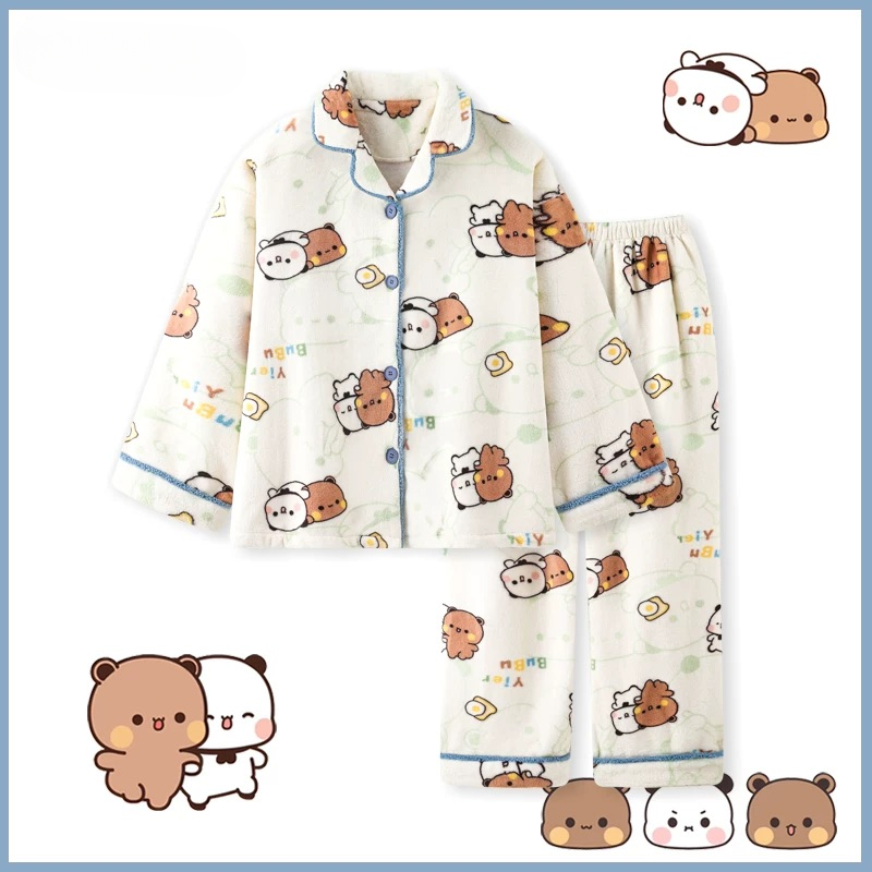 一二布布情侣珊瑚绒加厚睡衣套装 Winter Coral Fleece Pajama Set