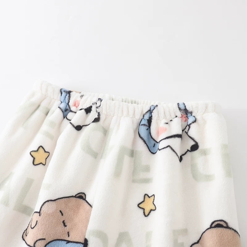 一二布布情侣珊瑚绒加厚睡衣套装 Winter Coral Fleece Pajama Set
