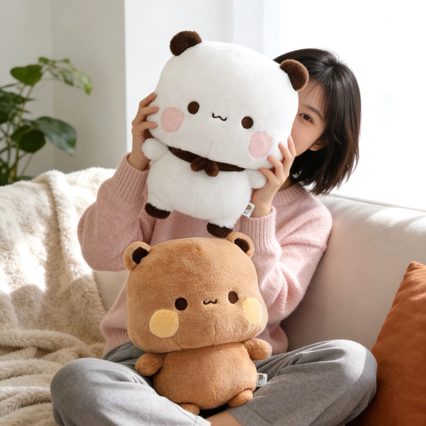 Bubu & Dudu Plush Toy Pillow 🐻🤍(100% Original) 一二和布布毛绒公仔 （原装正版）