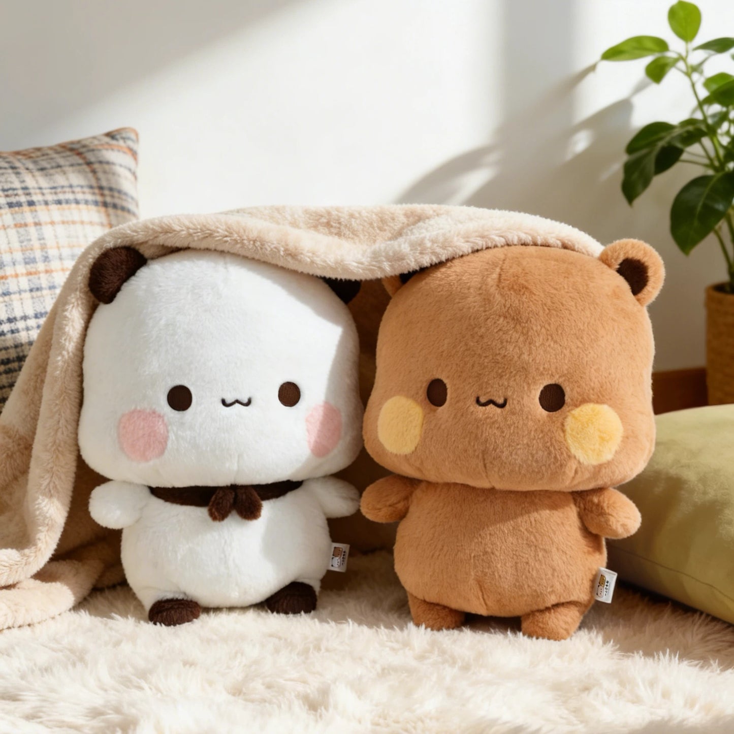 Bubu & Dudu Plush Toy Pillow 🐻🤍(100% Original) 一二和布布毛绒公仔 （原装正版）