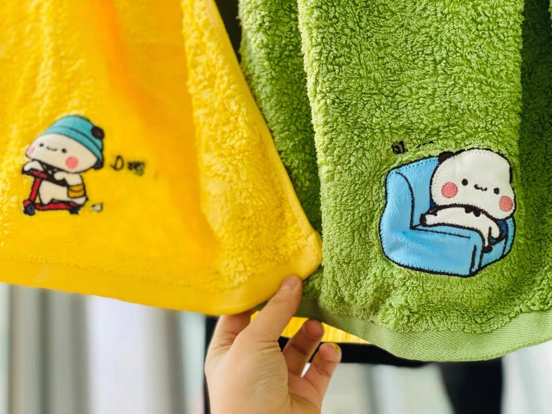 Bubu Panda Pure Cotton Thick Towel 小熊猫一二纯棉加厚毛巾