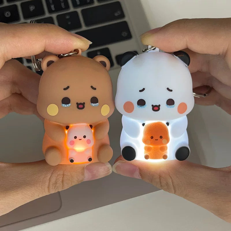 一二布布发光语音挂件 Bubu & Dudu Light-Up Voice Keychain 🐻🐼✨
