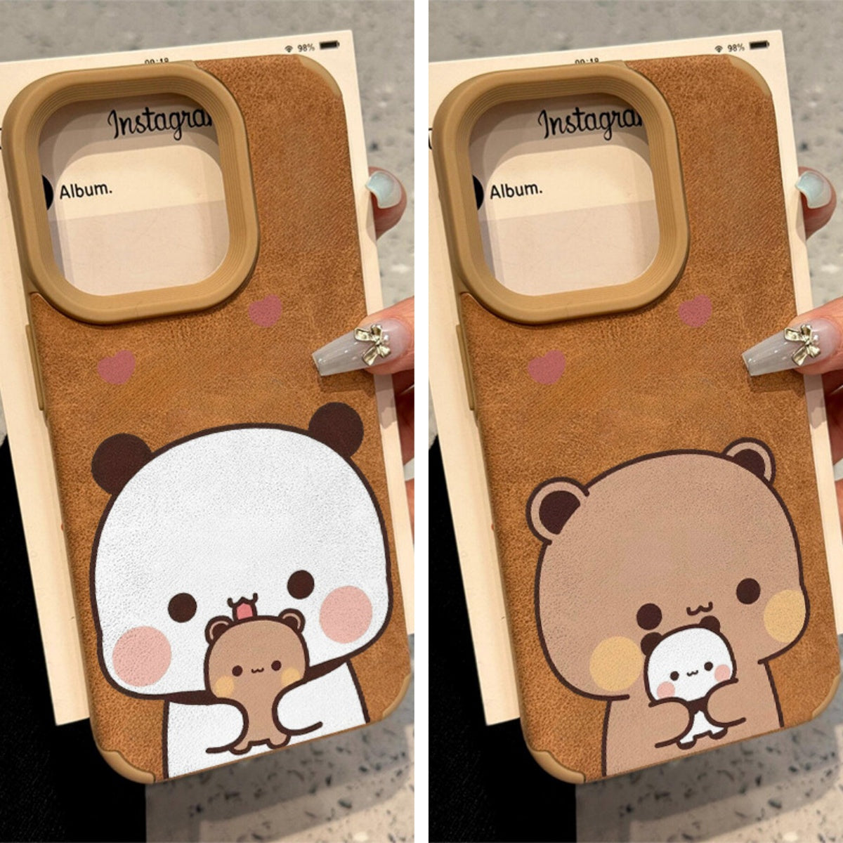 情侣翻毛皮手机壳 Couple Phone Case🤎
