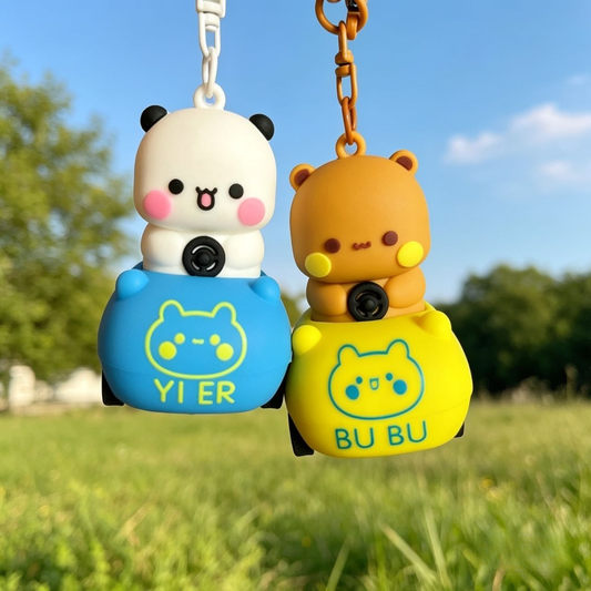 Bubu & Dudu Car Keychain 一二布布小车钥匙扣挂件 🐻🚗✨
