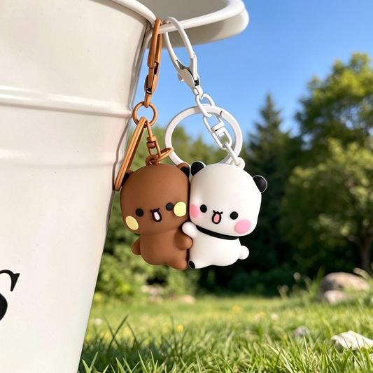 Bubu & Dudu Magnetic Hug Keychain 一二布布磁吸抱抱钥匙扣 🐻🧲