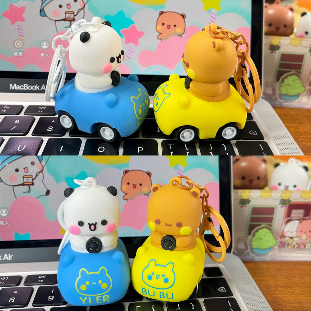 Bubu & Dudu Car Keychain 一二布布小车钥匙扣挂件 🐻🚗✨