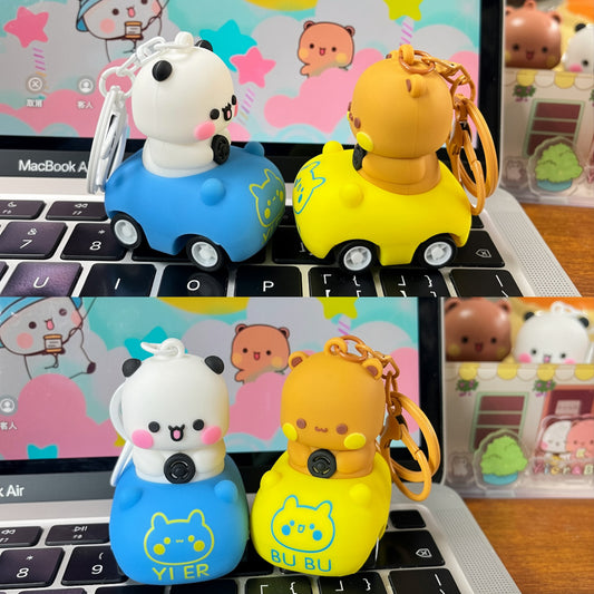 Bubu & Dudu Car Keychain 一二布布小车钥匙扣挂件 🐻🚗✨